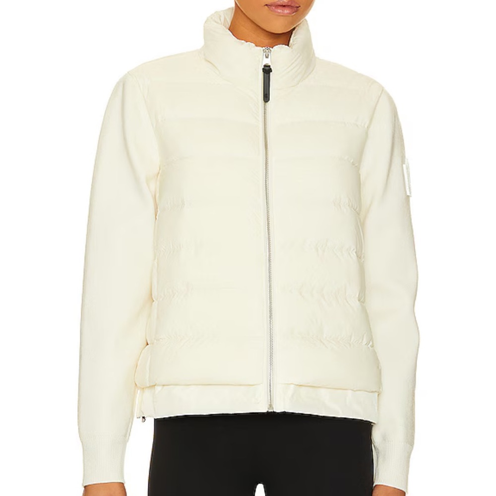Mackage Oceane Knit Sleeve Puffer Jacket 800 Fill Power Down Ivory Size Small